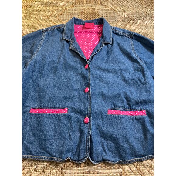 Vintage Carols's Denims 100% cotton jean jacket Size 3XL - Picture 4 of 8